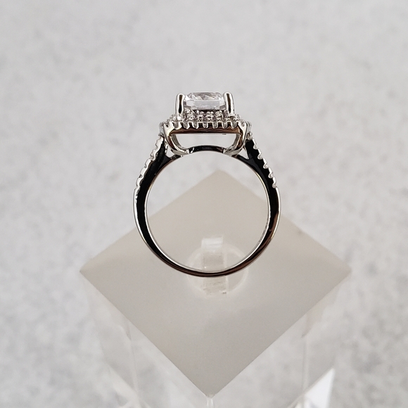 Sterling Pink Halo 2ct Solitaire - Picture 4 of 8